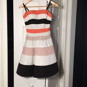 Orange/White/Beige Party Dress